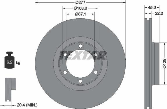 Textar 92074600 - Bremžu diski www.autospares.lv