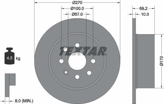 Textar 92075500 - Bremžu diski www.autospares.lv