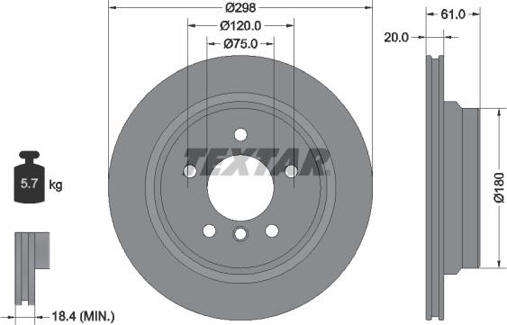 Textar 92075105 - Bremžu diski autospares.lv