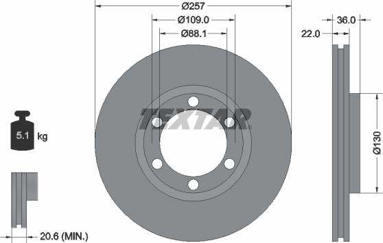 Textar 92075800 - Bremžu diski www.autospares.lv