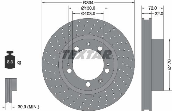 Textar 92076000 - Bremžu diski www.autospares.lv