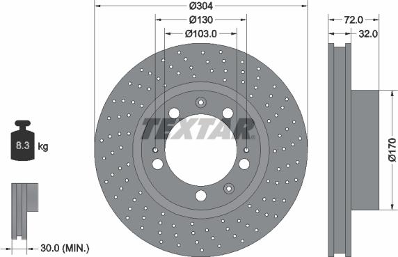 Textar 92076105 - Bremžu diski www.autospares.lv