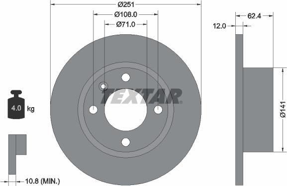 Textar 92076800 - Bremžu diski www.autospares.lv