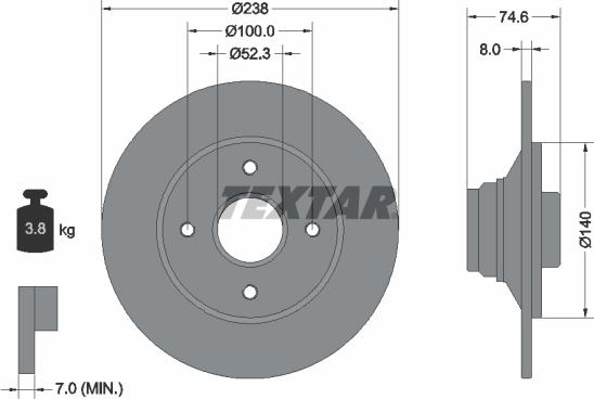 Textar 92070300 - Bremžu diski autospares.lv