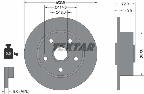 Textar 92078900 - Bremžu diski www.autospares.lv