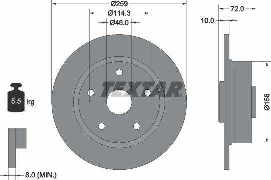 Textar 92078800 - Bremžu diski www.autospares.lv