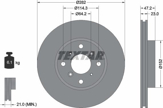 Textar 92078300 - Bremžu diski www.autospares.lv