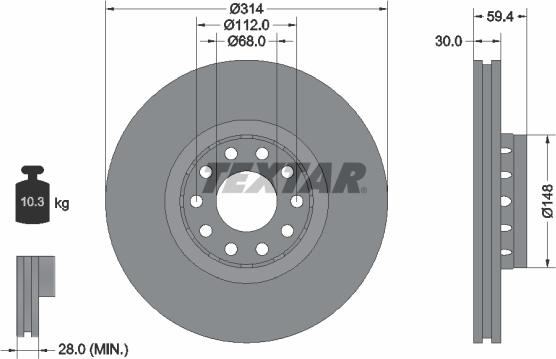 Textar 92073200 - Bremžu diski autospares.lv