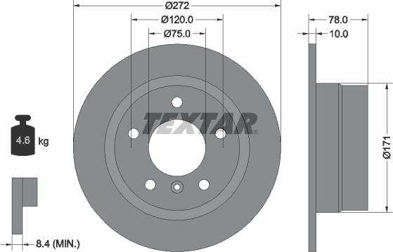 Textar 92072300 - Bremžu diski www.autospares.lv