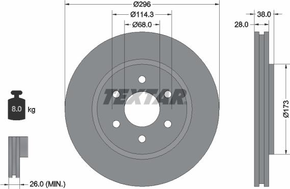 Textar 92199600 - Bremžu diski www.autospares.lv