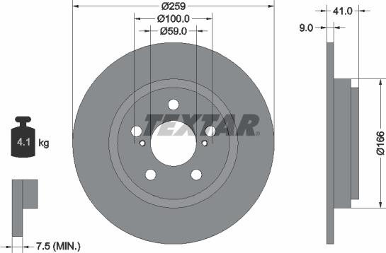 Textar 92199800 - Bremžu diski www.autospares.lv