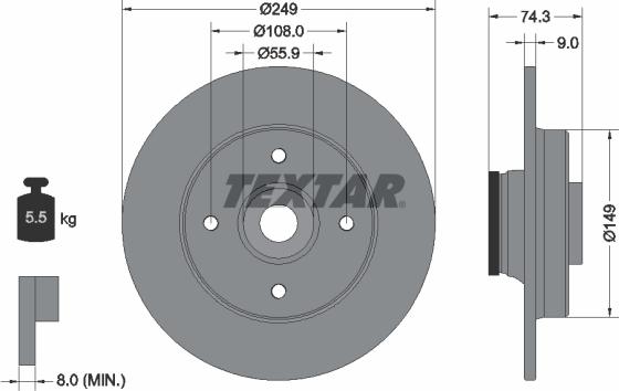 Textar 92194100 - Brake Disc www.autospares.lv