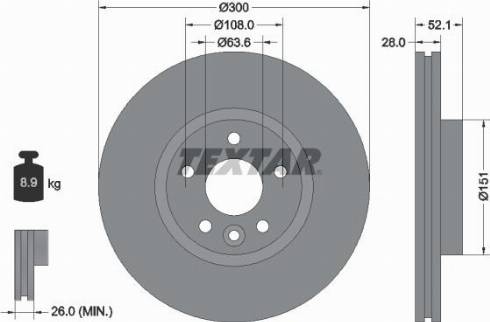 Textar 92196900 - Bremžu diski autospares.lv