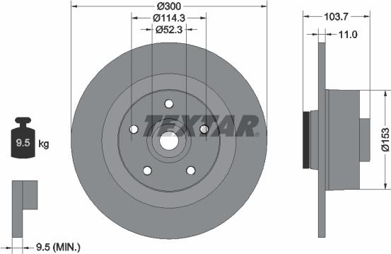 Textar 92196103 - Bremžu diski www.autospares.lv