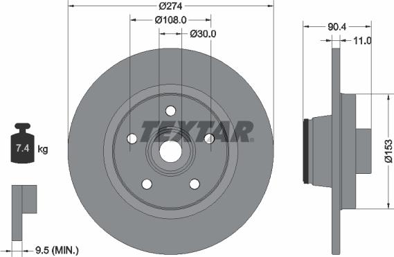 Textar 92196200 - Bremžu diski www.autospares.lv