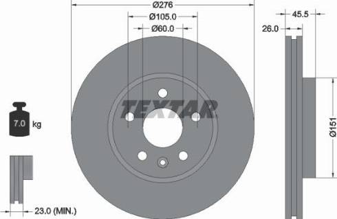 Textar 92198900 - Bremžu diski www.autospares.lv