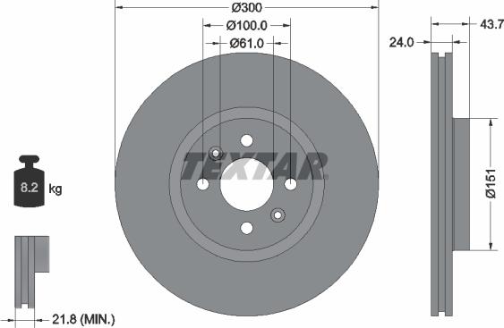 Textar 92149500 - Bremžu diski www.autospares.lv