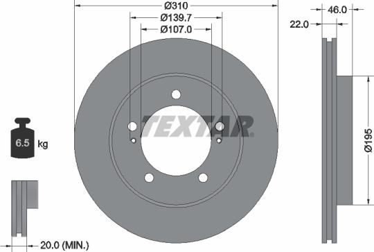 Textar 92149000 - Bremžu diski www.autospares.lv