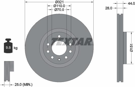 Textar 92149800 - Bremžu diski autospares.lv