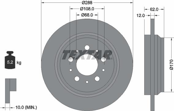 Textar 92149205 - Bremžu diski www.autospares.lv