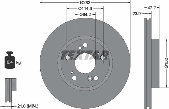 Textar 92144400 - Bremžu diski www.autospares.lv