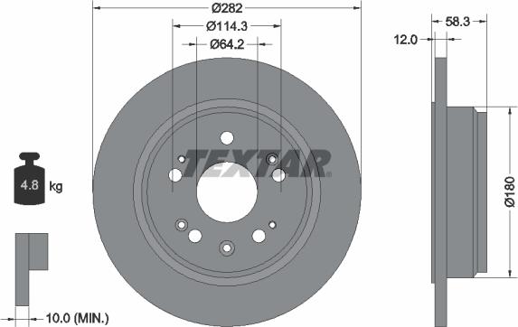 Textar 92144500 - Bremžu diski autospares.lv