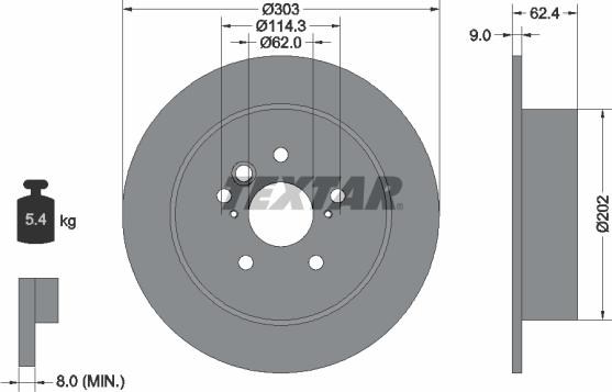 Textar 92144103 - Bremžu diski www.autospares.lv