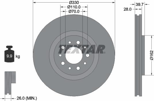 Textar 92145103 - Brake Disc www.autospares.lv