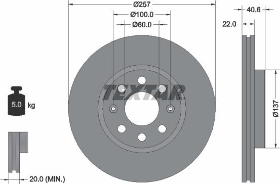 Textar 92145700 - Bremžu diski www.autospares.lv