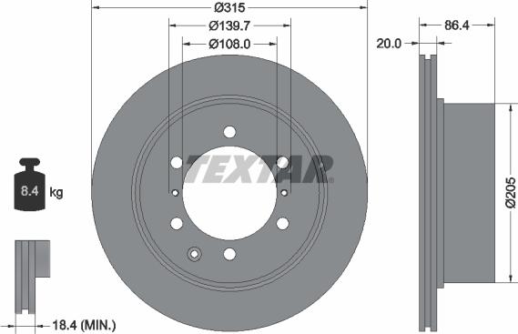 Textar 92146703 - Bremžu diski www.autospares.lv