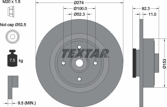 Textar 92141400 - Bremžu diski www.autospares.lv