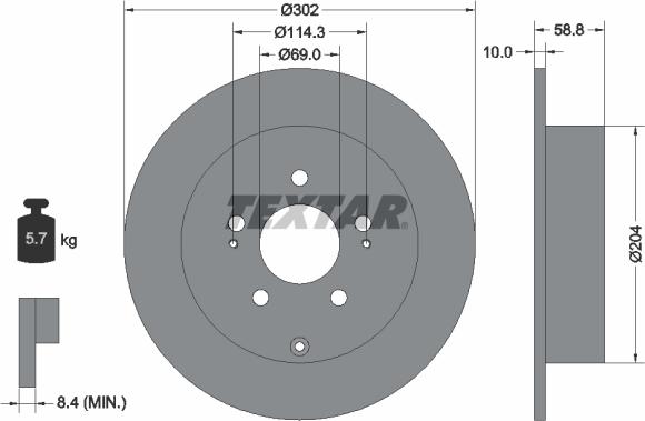 Textar 92148403 - Bremžu diski www.autospares.lv