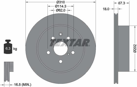 Textar 92148003 - Bremžu diski www.autospares.lv