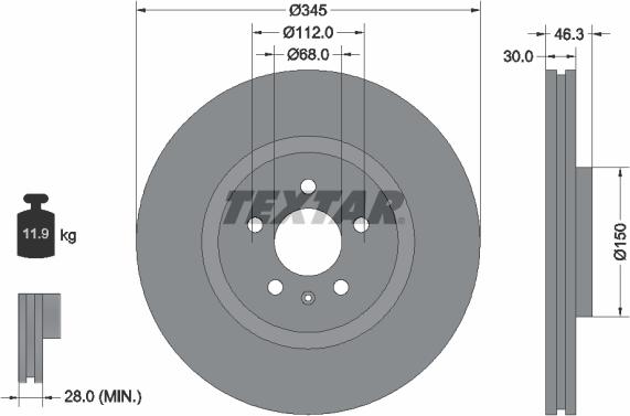 Textar 92143900 - Bremžu diski www.autospares.lv