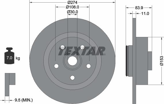 Textar 92142200 - Bremžu diski www.autospares.lv