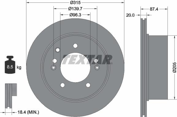 Textar 92147400 - Bremžu diski www.autospares.lv