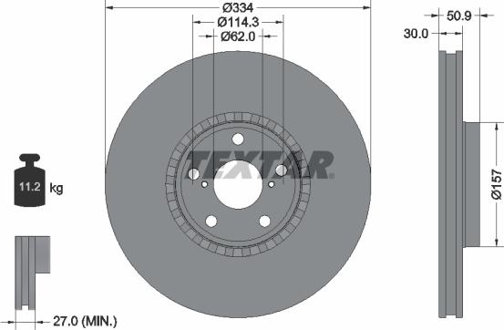 Textar 92147803 - Bremžu diski www.autospares.lv