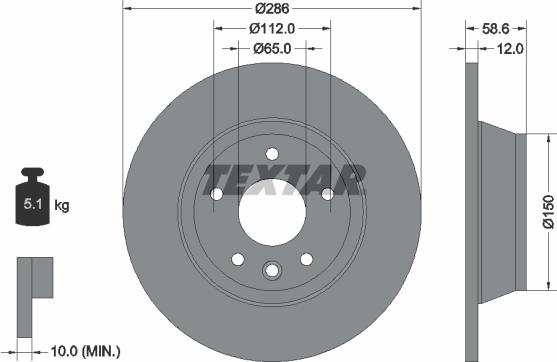 Textar 92159403 - Bremžu diski www.autospares.lv