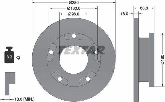 Textar 92159100 - Brake Disc www.autospares.lv