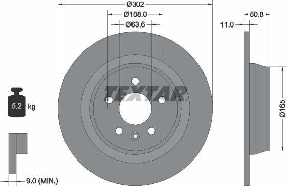 Textar 92159303 - Bremžu diski www.autospares.lv