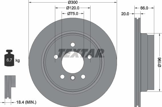 Textar 92154900 - Bremžu diski autospares.lv