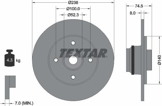 Textar 92154000 - Bremžu diski www.autospares.lv