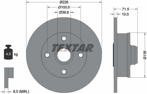 Textar 92154200 - Bremžu diski autospares.lv