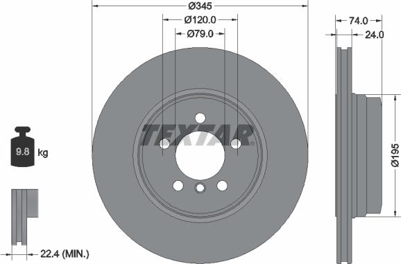 Textar 92155005 - Bremžu diski www.autospares.lv