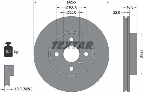 Textar 92156100 - Bremžu diski www.autospares.lv