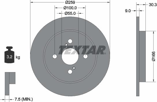 Textar 92156300 - Bremžu diski www.autospares.lv