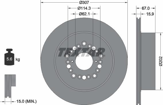 Textar 92150400 - Bremžu diski www.autospares.lv