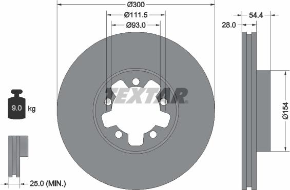 Textar 92151900 - Bremžu diski www.autospares.lv