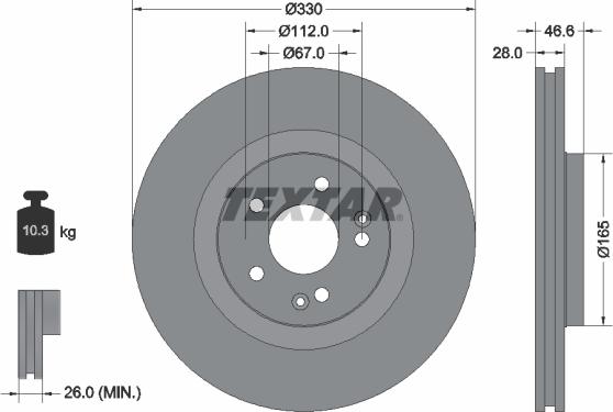 Textar 92151005 - Bremžu diski www.autospares.lv