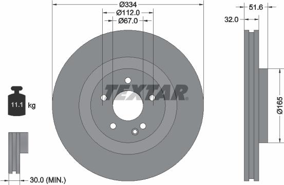 Textar 92151705 - Bremžu diski www.autospares.lv